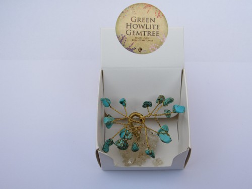 Turquoise howlite gem tree - gem,
