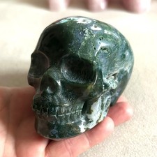 Moss Agate Large Crystal Skull