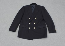 Daks London Blazer Jacket Mens 40R Dark Navy Wool Double Breasted Made In UK