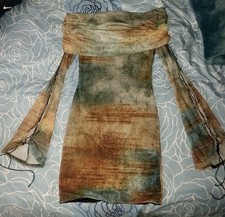 Boohoo printed mesh lace up