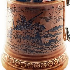 Lord Nelson Pottery Staffordshire Hunters Tankard Mug Vintage Brown Silver Stein