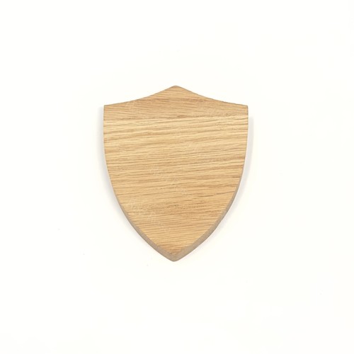 Solid oak shield plaque sign - solid,