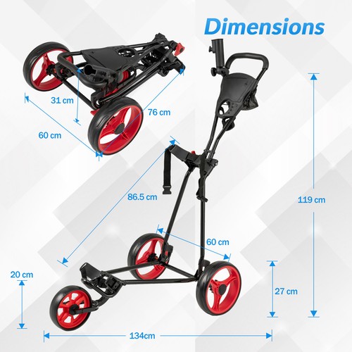 Three wheel foldable golf - three,