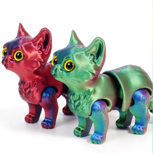 Pla cat figurine - pla, movable