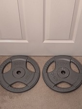 Mirafit 2 x 10kg Tri Grip Cast Iron 1” Standard Weight Lifting Plates Discs 20kg