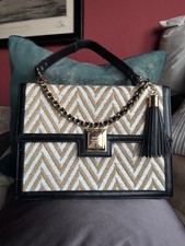 River Island Handbag , Crossbody , Shoulder Bag , Zigzag Pattern With Tassel