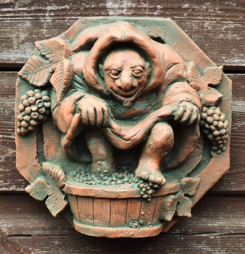 Grape treading medieval - medieval, monk