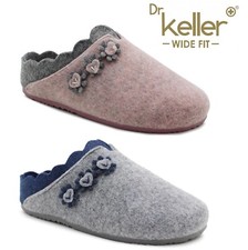 WOMENS DR KELELR WIDE E FIT SLIPPERS LADIES COMFY CASUAL MULES SIZE GIFT BOX