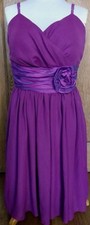 PURPLE  STRAPPY  KNEE-LENGTH  DRESS BY DONNA BELLA  -  BUST  34"-36"