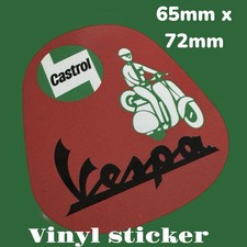 Castrol Vespa Lambretta Scooter Vinyl Sticker Li Tv SX LD PX oil Can Jug Pourer