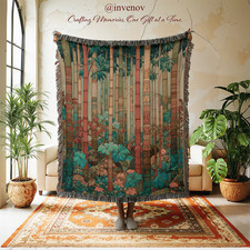 Bamboo Forest Woven Blanket