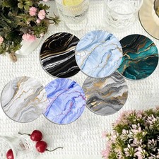 Set of 6 Marble Wooden