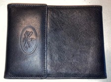 Cheque book holder/wallet, black leather