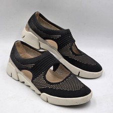 Clarks Women's Tri Blossom Knit Flats - Black Size UK 6.5 Trigenic 