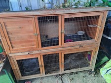 Wooden Rabbit Hutch Outdoor 2 Tier With Ramp Small Animal