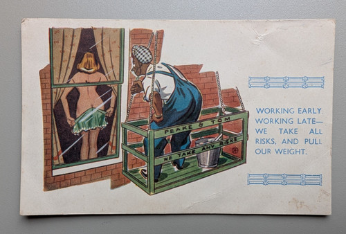 Risque old postcard artist - old,