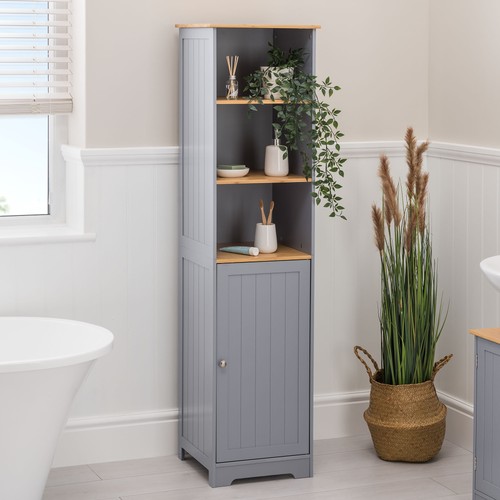 Bathroom shelf cabinet - shelf, grey