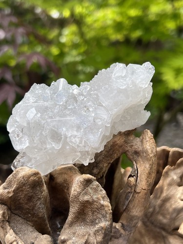 White apophyllite cluster bed - cluster,