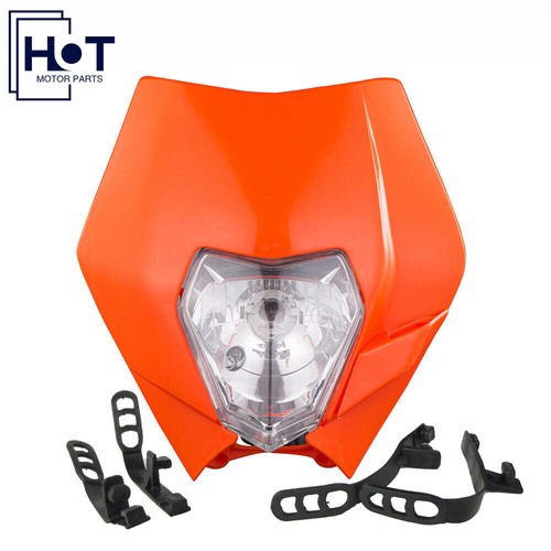 Orange motocross headlight - motocross, for