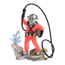 Fish Tank Ornament Bubbling Treasure Diver Plastic Aquarium Air-Operated Decor