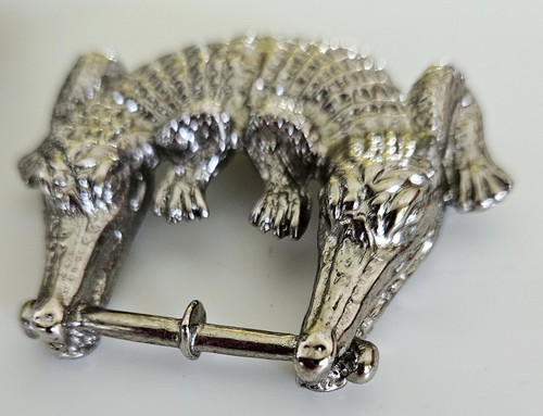Vtg double alligator head - alligator, belt