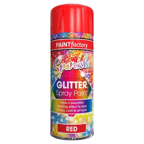 Glitter spray paint 200ml red - paint,