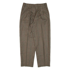 BRAX Pleated Check Womens Trousers Green Relaxed Tapered Wool W30 L27