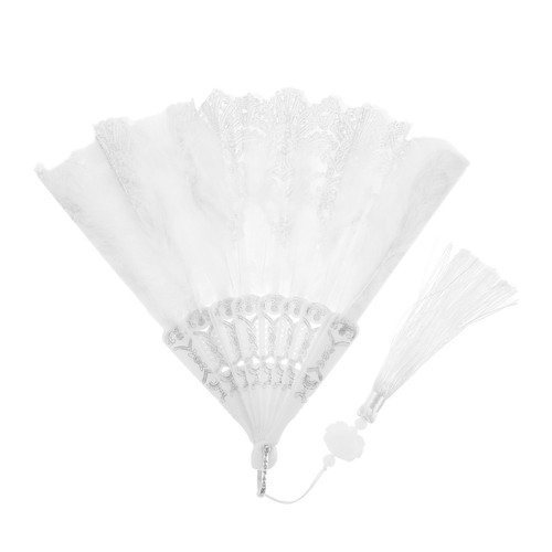 White lace foldable - foldable, fan
