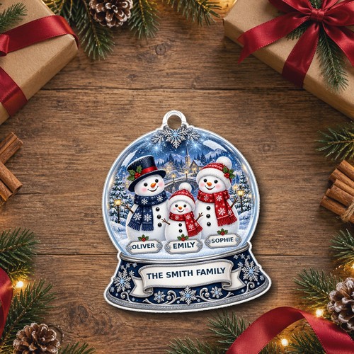 Personalised snowman family - personalised,