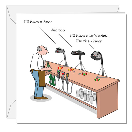 Funny golf birthday card for - birthday,