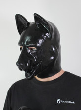 BLACK LATEX PUP HOOD GUMMI RUBBER FETISH DOG PUPPY CANINE ANIMAL PET PLAY MASK