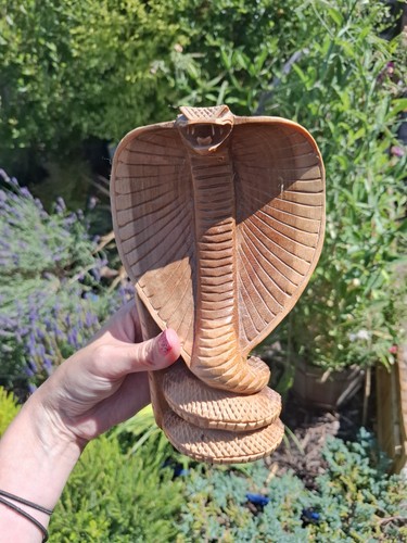 Wooden hand carved cobra - , snake