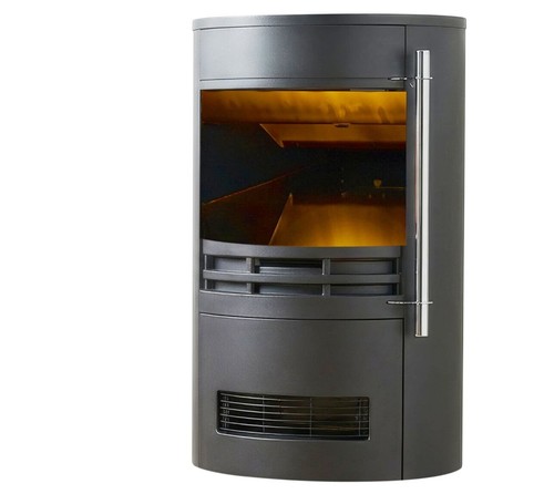 Black electric cylinder stove - black,