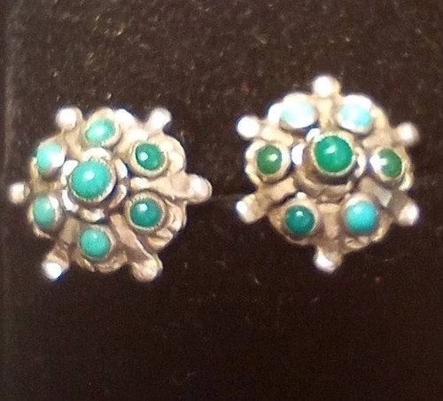 Vtg silver turquoise - vtg, stud