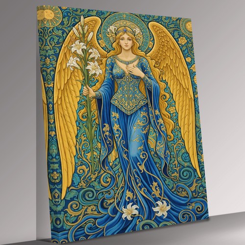 Art deco angel guardian - art,