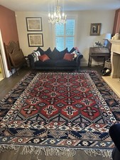 Very Large Antique Vintage Kazak Eastern rug 300 x 375 red and blue 