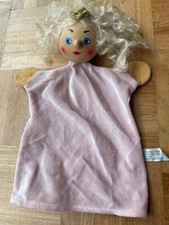 Vintage German Kersa hand glove puppet, Princess girl, wooden head