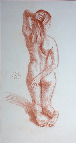 Original female red crayon on - female,