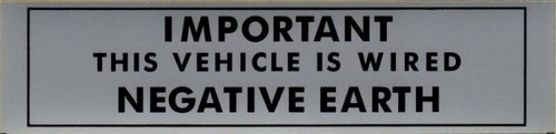 Negative earth label - negative,