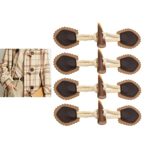 Pairs leather horn toggle - pu,