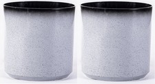 Glazed Cylinder Planter Grey &