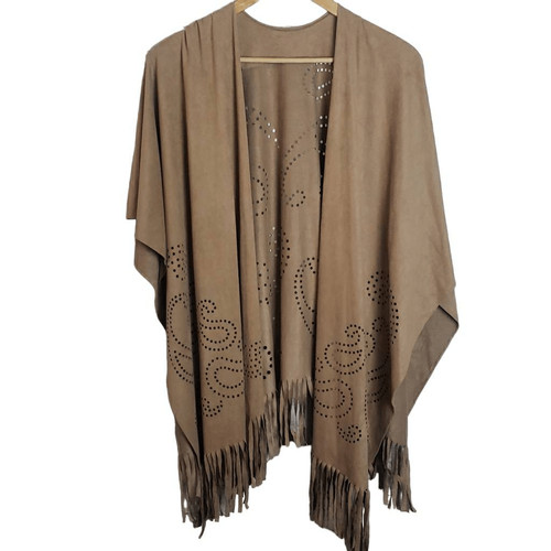 Paisley faux suede fringe - paisley, faux-suede