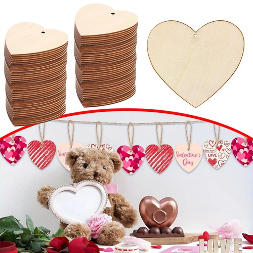 Wooden shaped heart set - wooden,