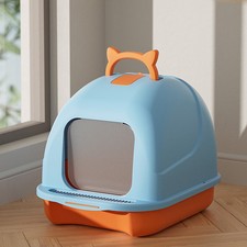 Hooded Cat Litter Box Self