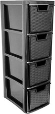 4 Tier Drawer Medium Rattan