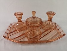 Art Deco Blush Pink Glass