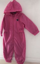 Age 18-23 Months Pink With Fleece Lining All In One Showerproof Splash Suit