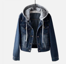 Women Hooded Top Denim Jacket