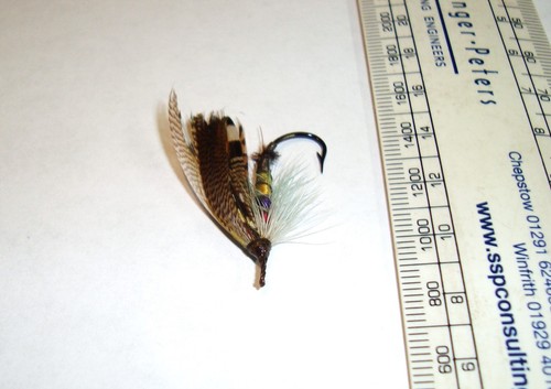 Vintage fishing fly old - , salmon
