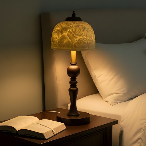 Vintage table lamp with - table,